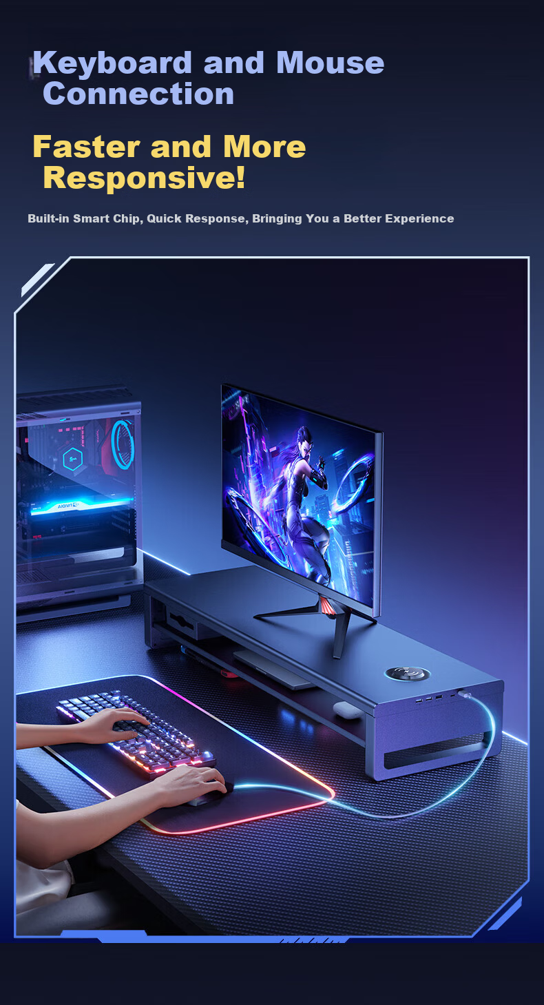 Sonaimo Monitor Riser Dual-Layer Desktop Stand Multifunctional Screen Elevation Base with USB 3.0 Hub 13