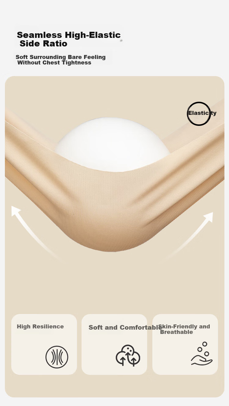 Moonbadi Maternity Nursing Bra for Pregnant Women, Convenient Shoulder Open Buckle, Bare Skin Seamless Wireless Push-Up Support Bra 7