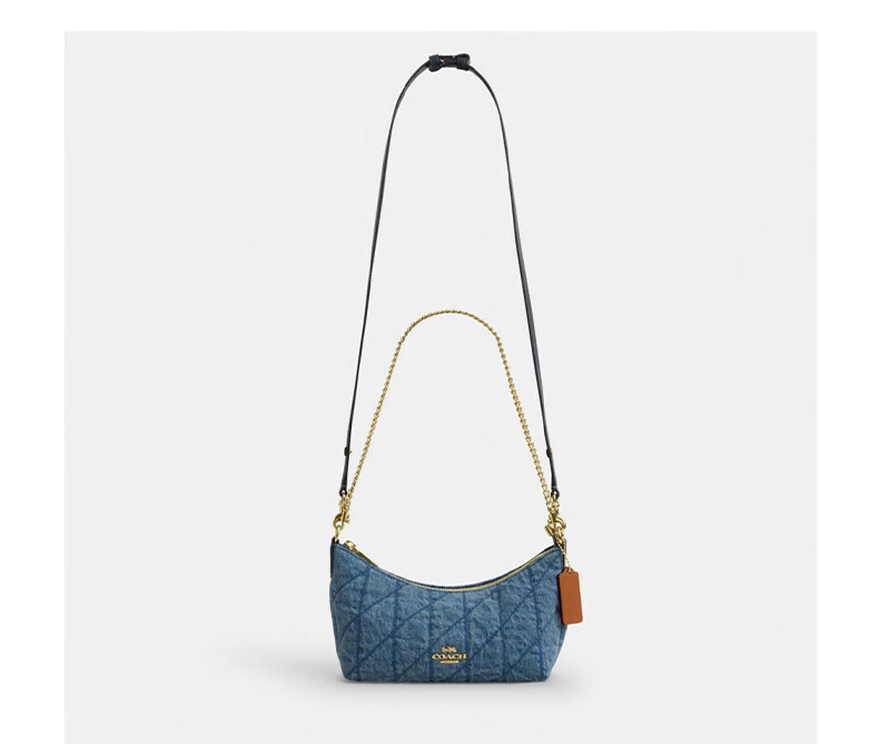 COACH Women's CAITLIN Quilted Detail Shoulder Crossbody Bag Indigo CDZ89 9