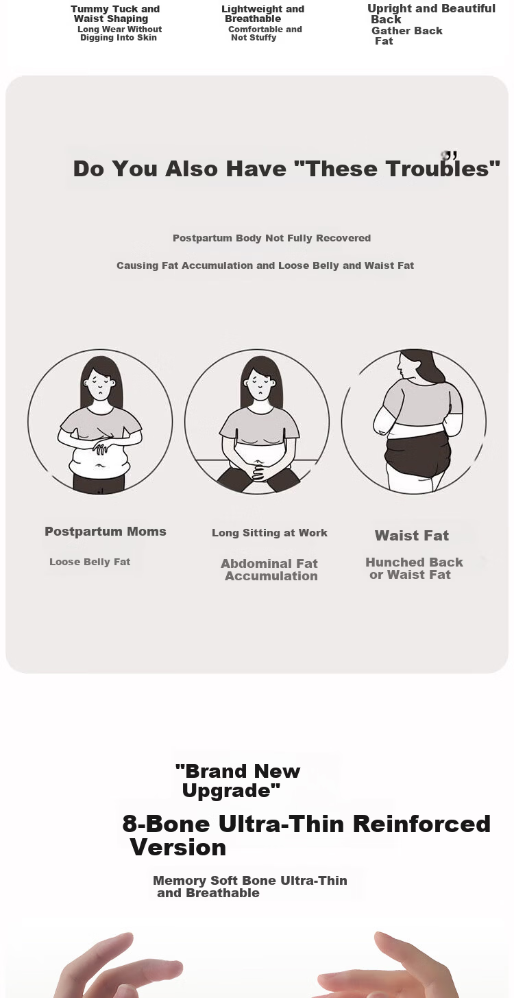 GRACEWELL Ultra-Thin Postpartum Waist Trainer Belly Slimming Belt Strong Waist Shaping Corset 2