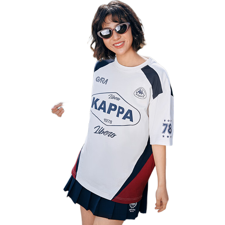 Kappa Back-To Sports T-Shirt for Men, Summer New Casual Pure Cotton Short-Sleeve Couple Style American-Style Top K0FW2TD90D