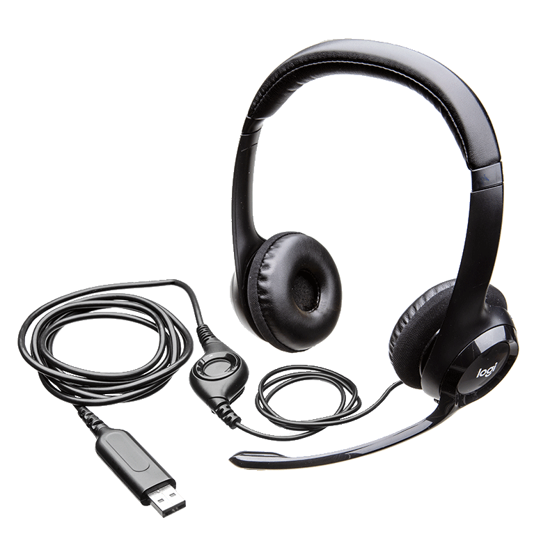 Logitech H390 Stereo USB Headset with Microphone for Computer And Laptop Office Use, Single Pack
