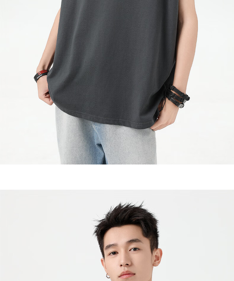 JEEP SPIRIT Men's Summer Cotton Loose Breathable Casual Sleeveless T-Shirt White 3XL 22