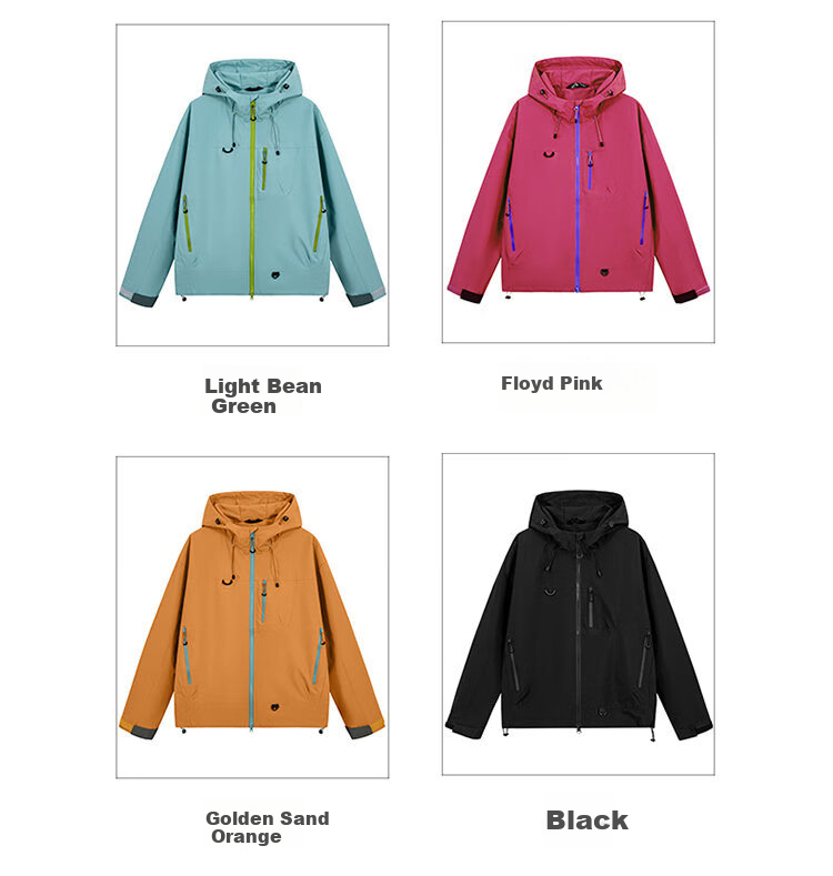 Romon Unisex Hooded Softshell Jacket Spring Autumn Couple Dopamine Windproof Outdoor Mountaineering Coat Dusty Green XL 4