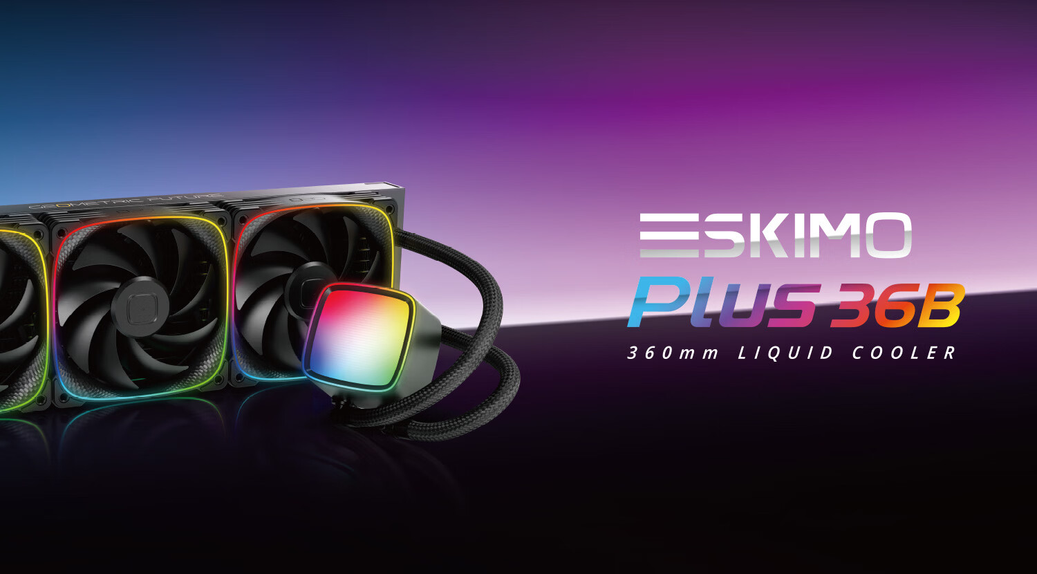 GeometricFuture Eskimo Plus CPU Liquid Cooler 360 Radiator White Dragon Scale 3003 Thick Fan High Performance aRGB Lighting AMD INTEL Platform 2