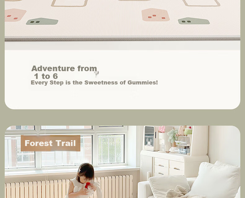 BG-BABYGO Baby Thickened Crawling Mat Infant Children's Home Living Room Floor Mat XPE Play Crawling Mat 180*150*2cm 21