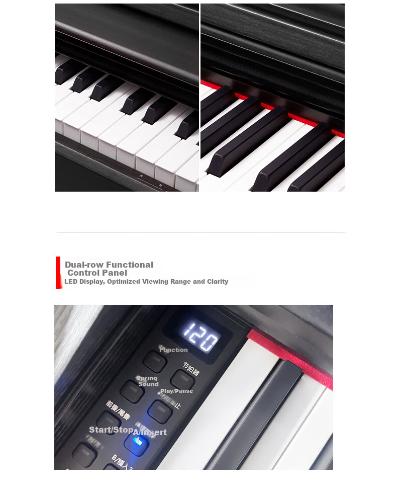 Amason Pearl River Piano Graded Digital Piano 88-Key Weighted Hammer Professional Electronic Keyboard for Adults and Children F10S Black 17