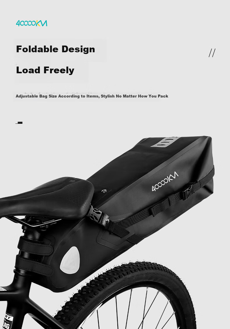 40,000km Bicycle Tail Bag Multifunctional Large Capacity Waterproof Saddle Rear Bag 3