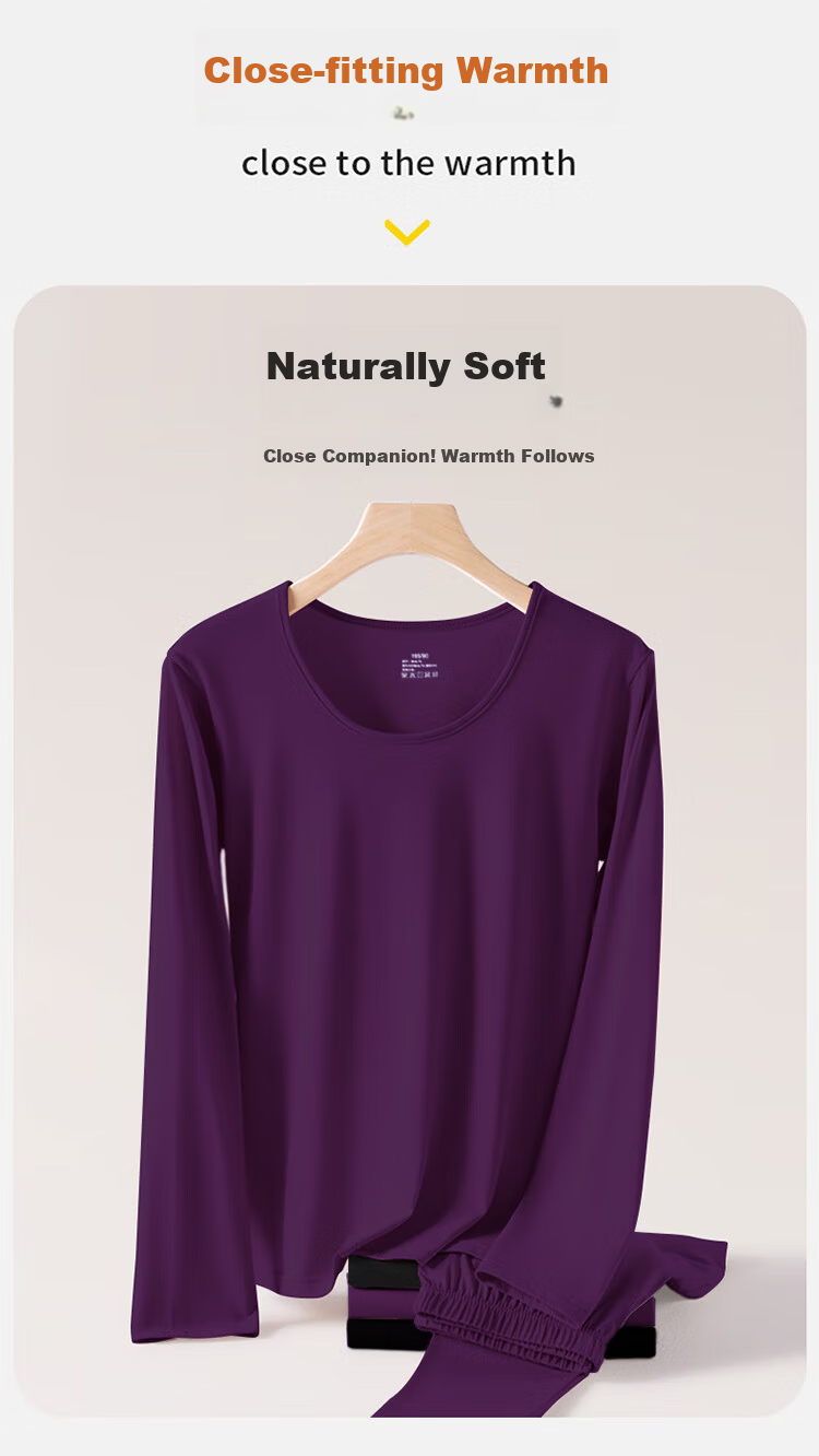 Bingxue Kapok Women's Modal Cotton Seamless 7A Antibacterial Thin Thermal Underwear Set Autumn Winter Base Layer Knitwear 5