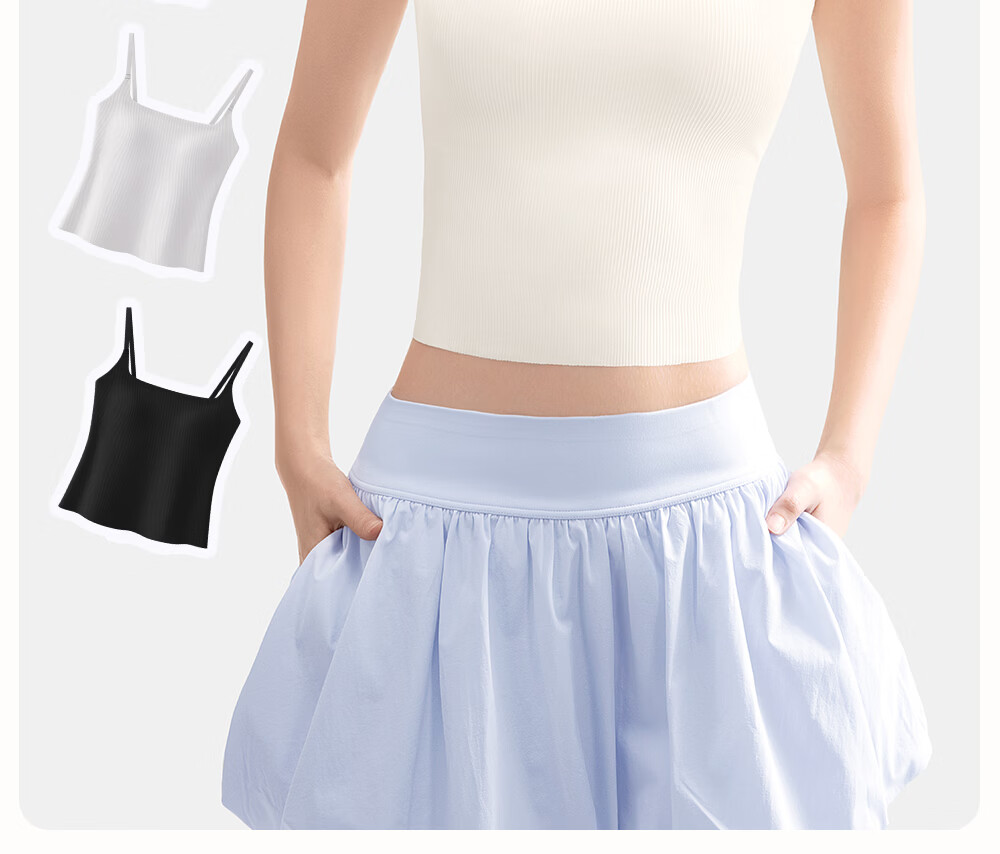 SecretWorld Women's Camisole with Built-in Bra Pad, No Bra Needed, Seamless Black and White 2026 New Style Outerwear and Innerwear Top 35