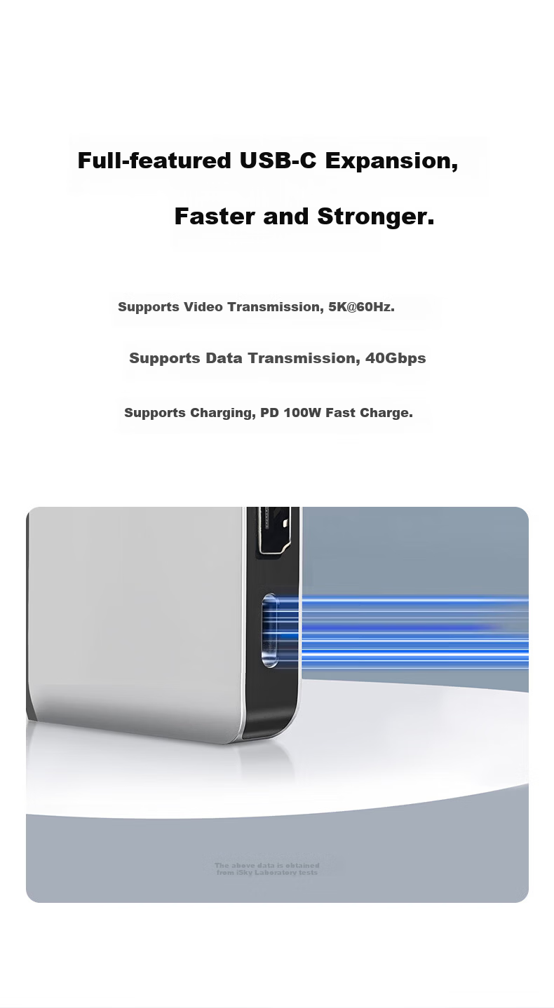 Isky Type-C Docking Station Compatible with Apple MacBook Air & Pro Card Slot Plug-in Converter HDMI 4K60Hz Projection USB 3.0 Transmission Expansion Dock 5