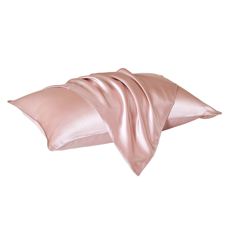 Taihuxue Solid Color Adult Silk Pillowcase, Single Piece, Silk Fabric, Smooth And Soft, Suitable for All Seasons, Cherry Blossom Pink, 48*74