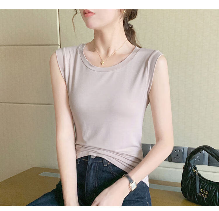 Modal Women's Tank Top Summer Sleeveless T-Shirt Basic Innerwear High-End Thin Vest M 8