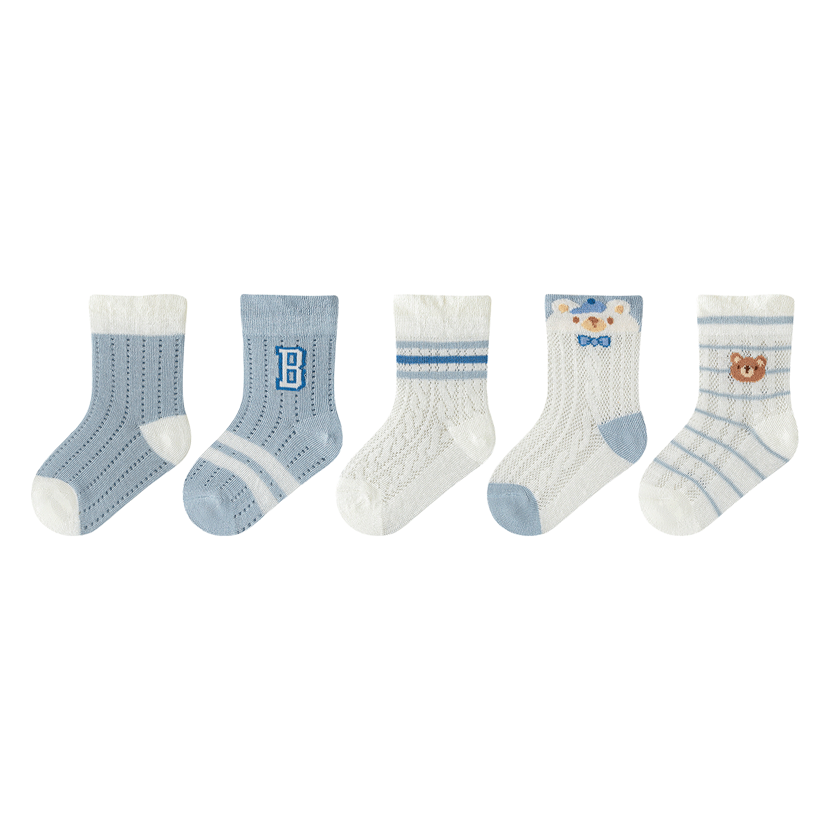 Little Pig Banner A-Class Xinjiang Long-Staple Cotton Baby Newborn Summer Mesh Thin Skin-Friendly High Elastic Non-Tight Cute Cartoon Socks