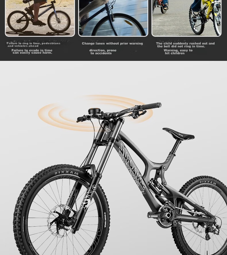 BIKEBROS Bicycle Bell Loud Mountain Bike Horn Bike Bell Children's Folding Bike Accessories Equipment Handlebar Bell 6