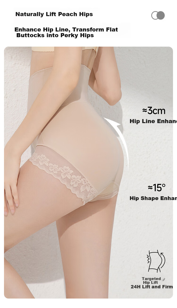 Tingmei Summer Thin High-Waist Lace Light Compression Abdomen Control Hip Lift Double Cross Structure Waist Shaping Pants 6