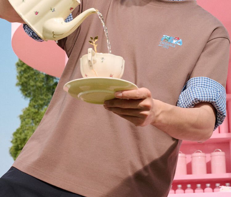 FILA Official Couple's Knitted Short Sleeve Shirt 2026 Summer Fashion Casual Unisex Loose Cat Embroidery T-Shirt 17
