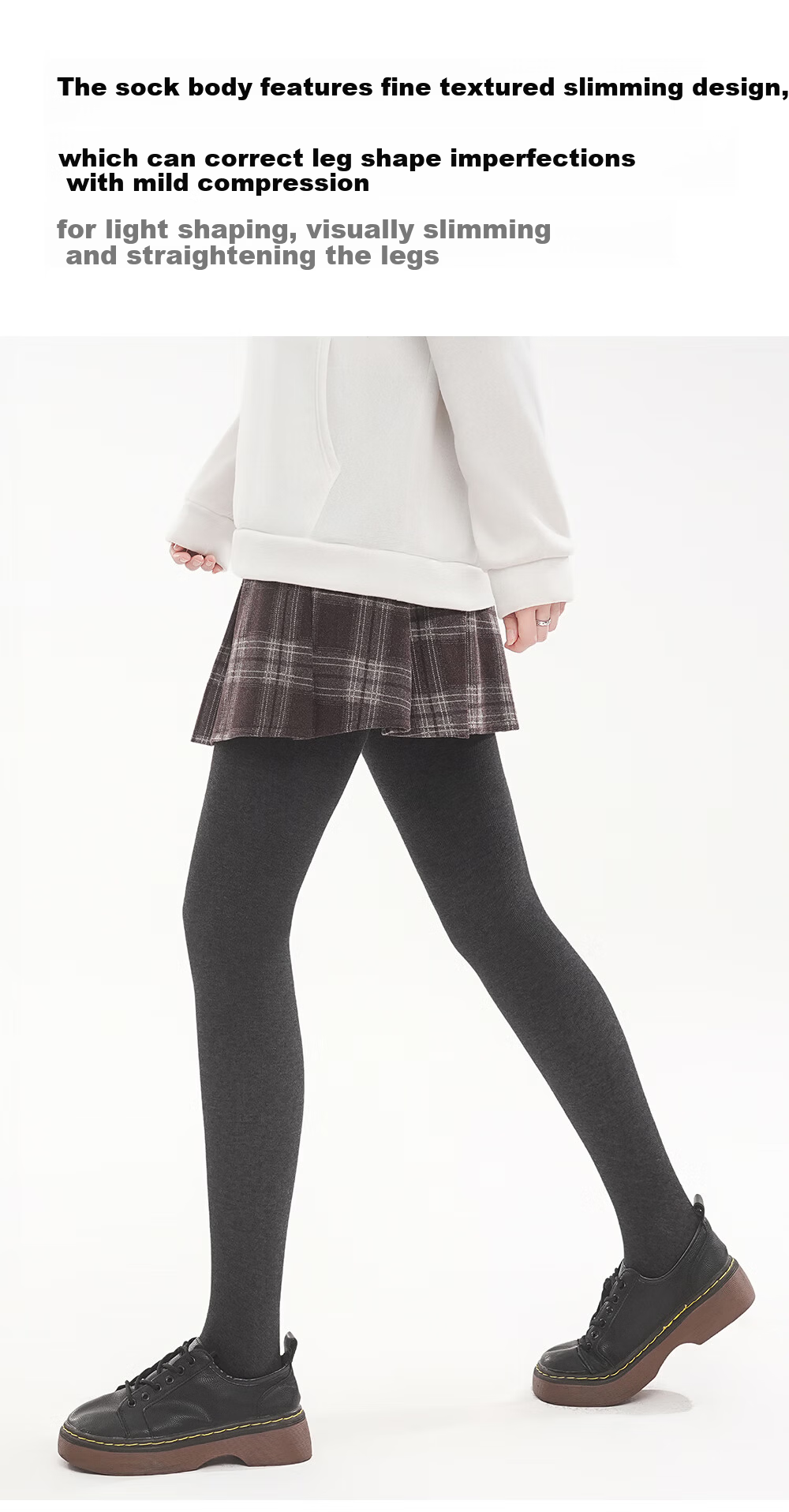 Mianxiang Weilai Wool Leggings Autumn Winter Women Thickened Fleece Slim Vertical Stripe Tights 7