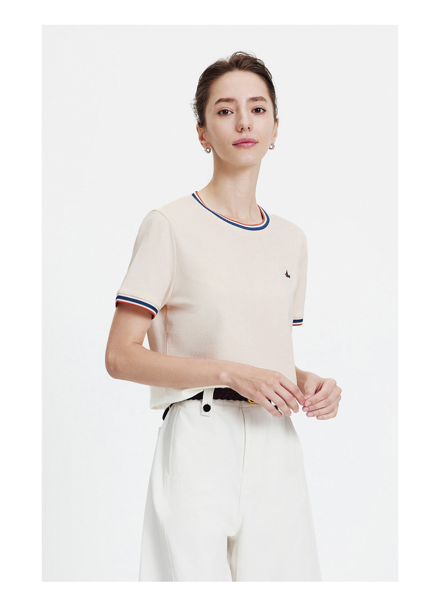 Navigare Small Sailboat Antibacterial Short Sleeve T-Shirt for Women 2026 New Mosquito-Repellent Commuter Casual Crew Neck Top 2325506501 14