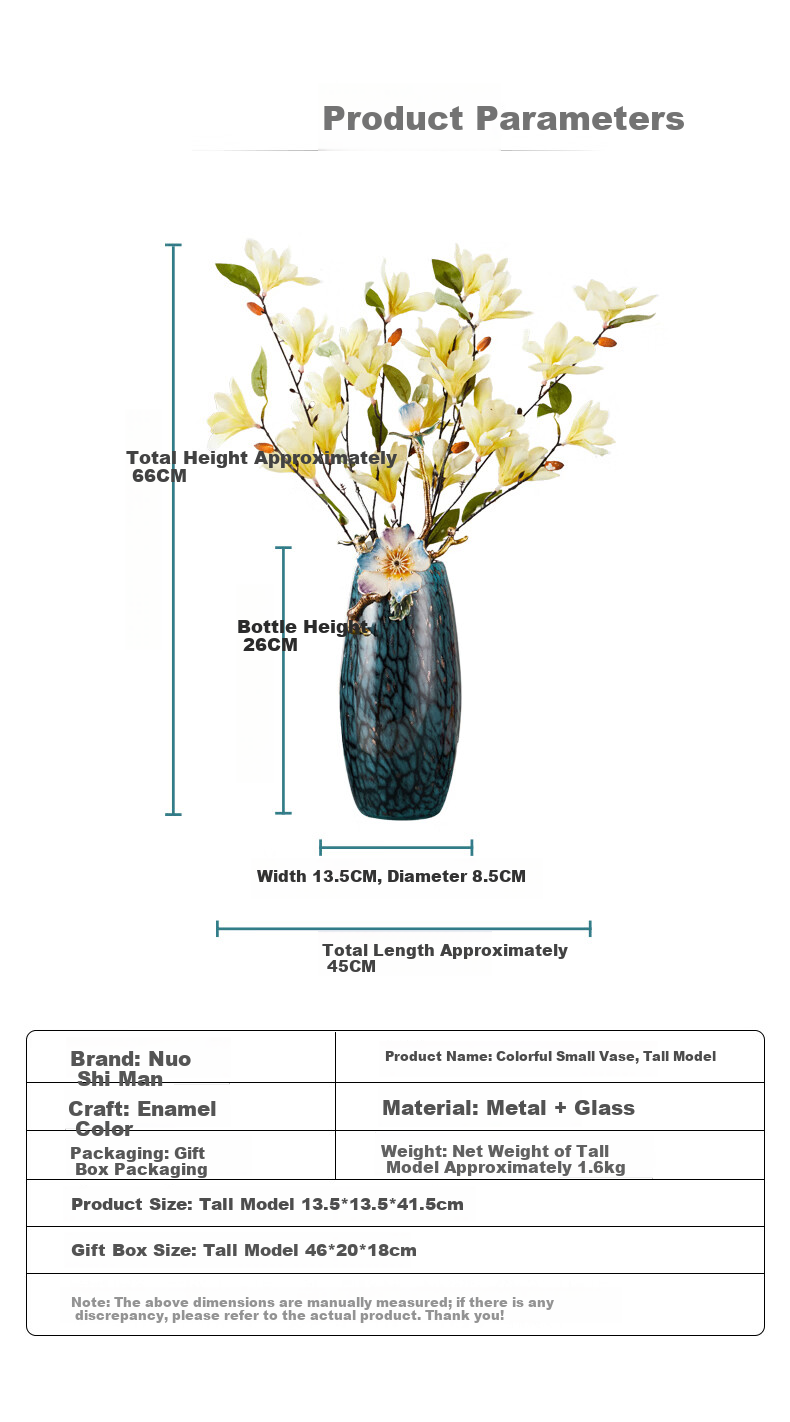 Norsman Enamel Floral Vase Ornament Luxury Living Room Flower Arrangement Container Housewarming Gift Moving Day 520 Valentine's Day 5