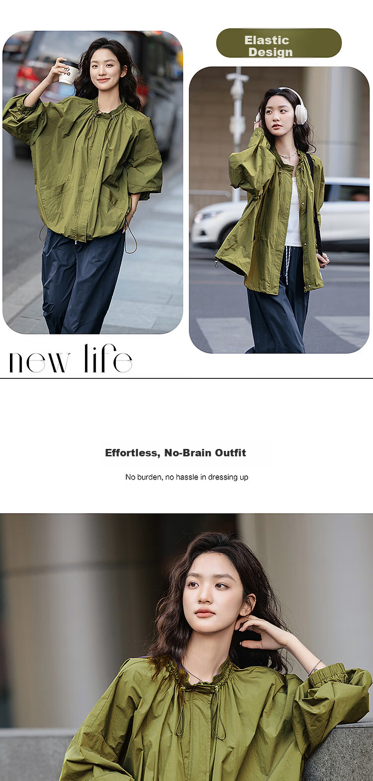 Demana Casual Easy-Care Spring Autumn Lightweight Outdoor Design Loose Fit Drop Shoulder Petite Slimming Women's Jacket 2
