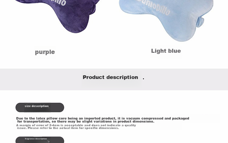 Dunlopillo Car Headrest Latex Pillow, Universal Bone Pillow, Travel Office Cervical Spine Support Pillow, Blue 14