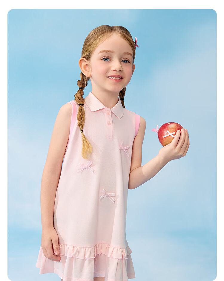 Balabala [balaOne] Girls' Dress Children's Summer Cool Knit Dress 2026 New Arrival 20
