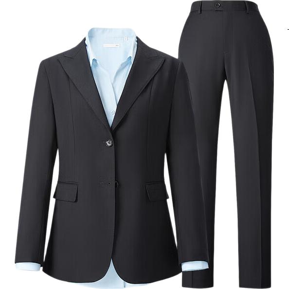HLA Women's Suit Set with Lapel Collar, Elastic Spring Outfit for Wome
