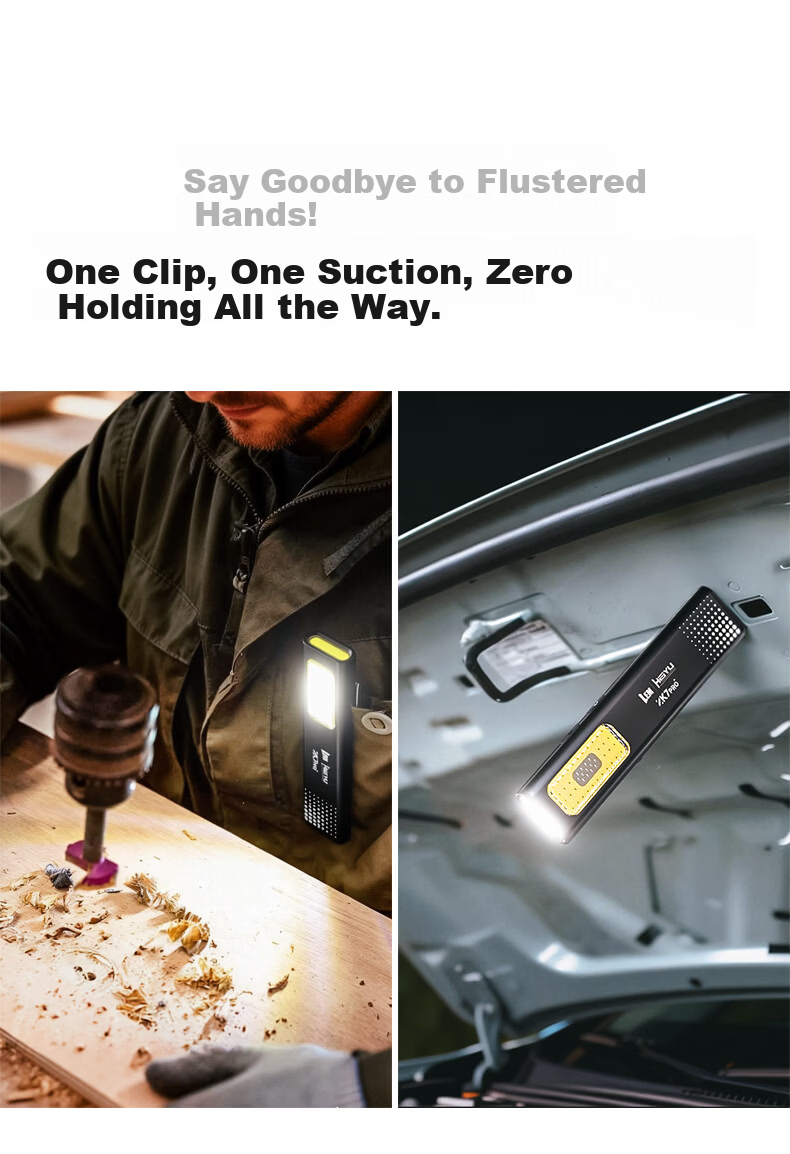 LEM Ultra-thin High Brightness Flashlight Small Portable Rechargeable Outdoor Hiking Mountaineering EDC Mini Magnetic Work Light 14