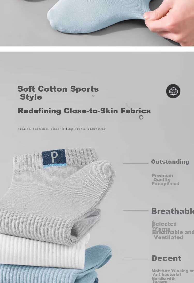 JEEP Men's Summer Socks 100% Cotton + 10A Antibacterial Odor-Resistant Sweat-Absorbing Durable Sports Casual Socks 4