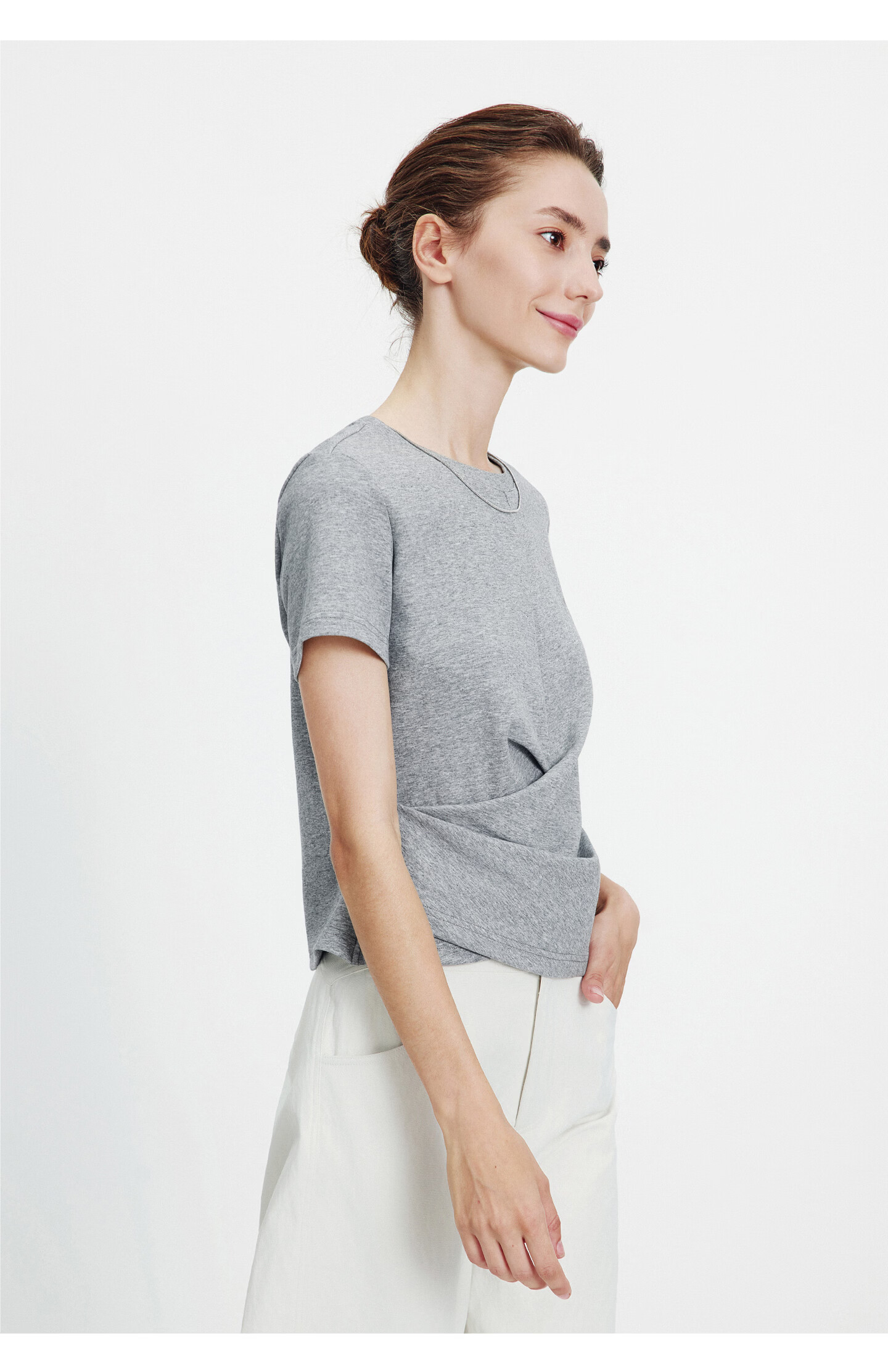 Navigare Italian Small Sailboat Design Women's Top 26 New Slim Fit Pleated Short Sleeve T-Shirt 2325506506 11