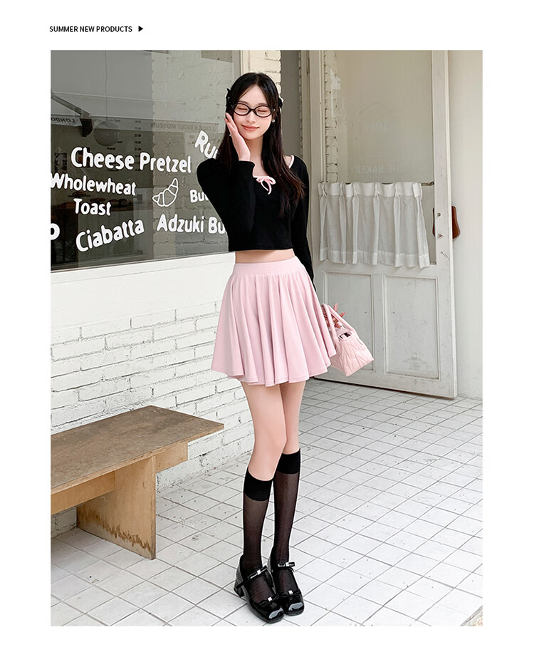 Free Style Ice Silk Sports Pleated Skirt for Women 2026 Summer New Badminton Sun Protection Yoga Anti-Exposure Petite Half Skirt 14