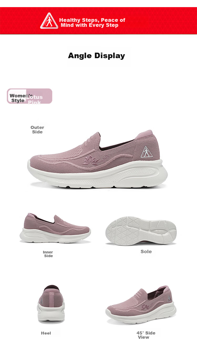 Zulijian Elderly Shoes [Mother's Day Gift] Women's Breathable Casual Shoes for Mom 6060K Twilight Purple Size 38 4