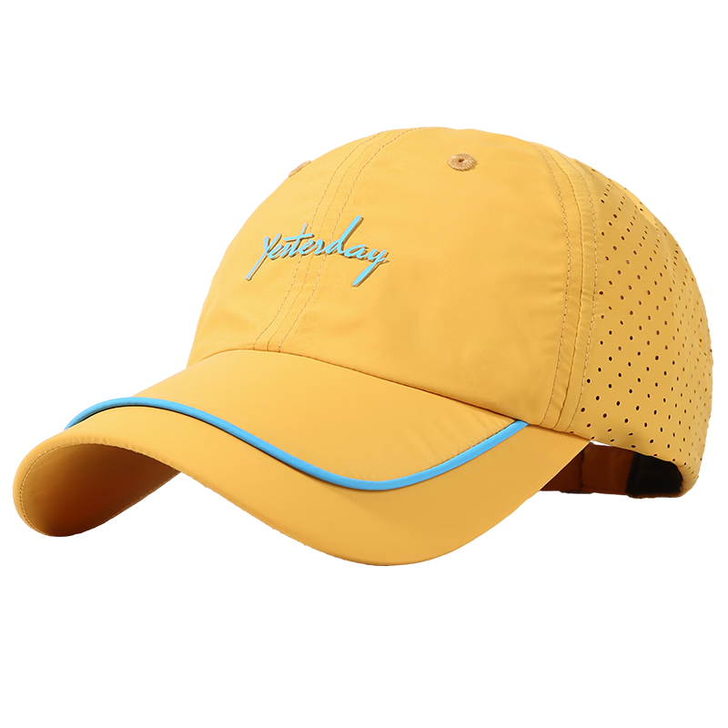 CACUSS Mesh Baseball Cap Women Summer Outdoor Running Lightweight Breathable Water-Resistant Sun Protection Baseball Hat Men Amber Yellow