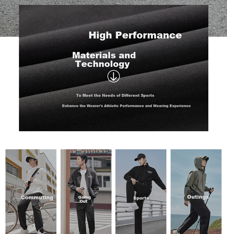 PEAK Men's Sports Pants, Summer Fleece-Lined Warm Versatile Knitted Joggers, Loose-Fitting Casual Trousers DF334007 83