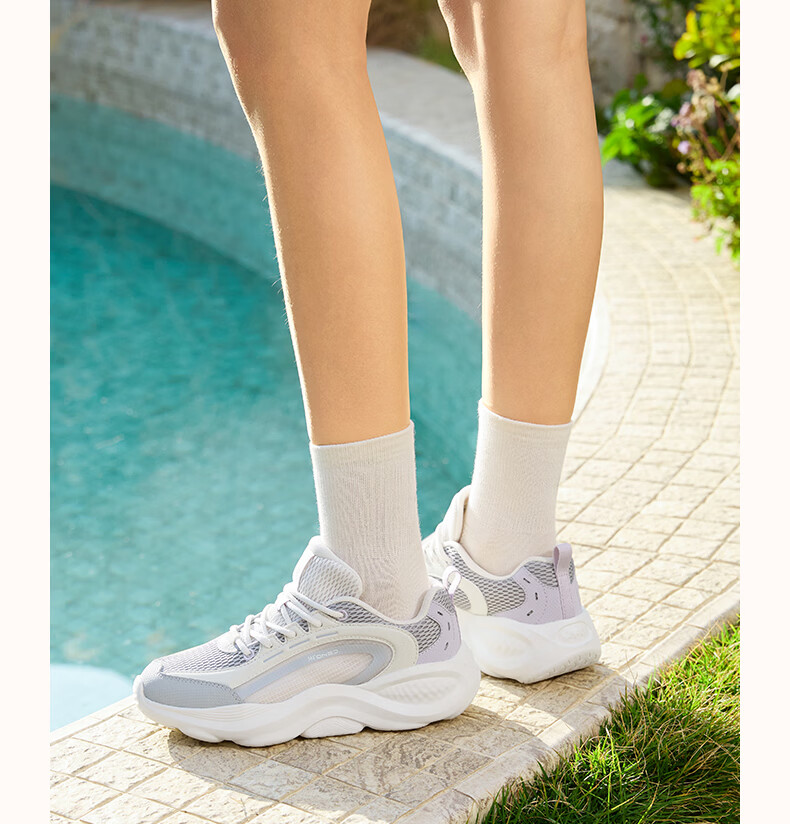 361° Women's Sports Shoes Mianyun Spring Summer Thick Sole Commuting Breathable Casual Retro Dad Shoes 682626703-1 10