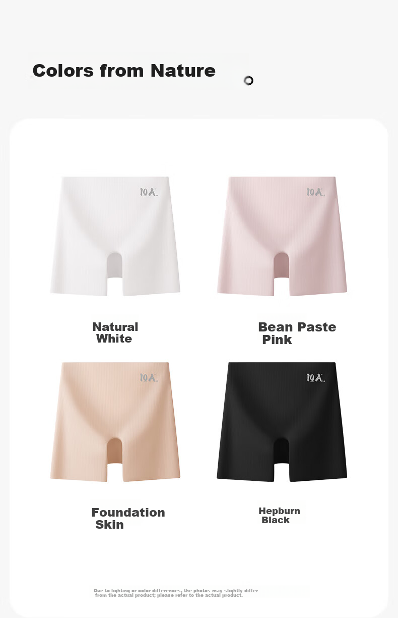 Herbal Original Color Women's Seamless High-Waist Safety Boxer Briefs, Tummy Control, Hip Lift, Anti-Bacterial, Anti-Exposure, Base Layer Shorts 10A 16