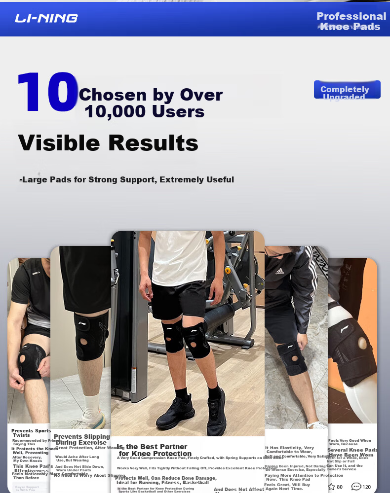 LI-NING Knee Brace for Meniscus Injury, Sports Joint Synovitis, Effusion, Patellar Ligament Support, Unisex Running and Basketball Protective Gear 5