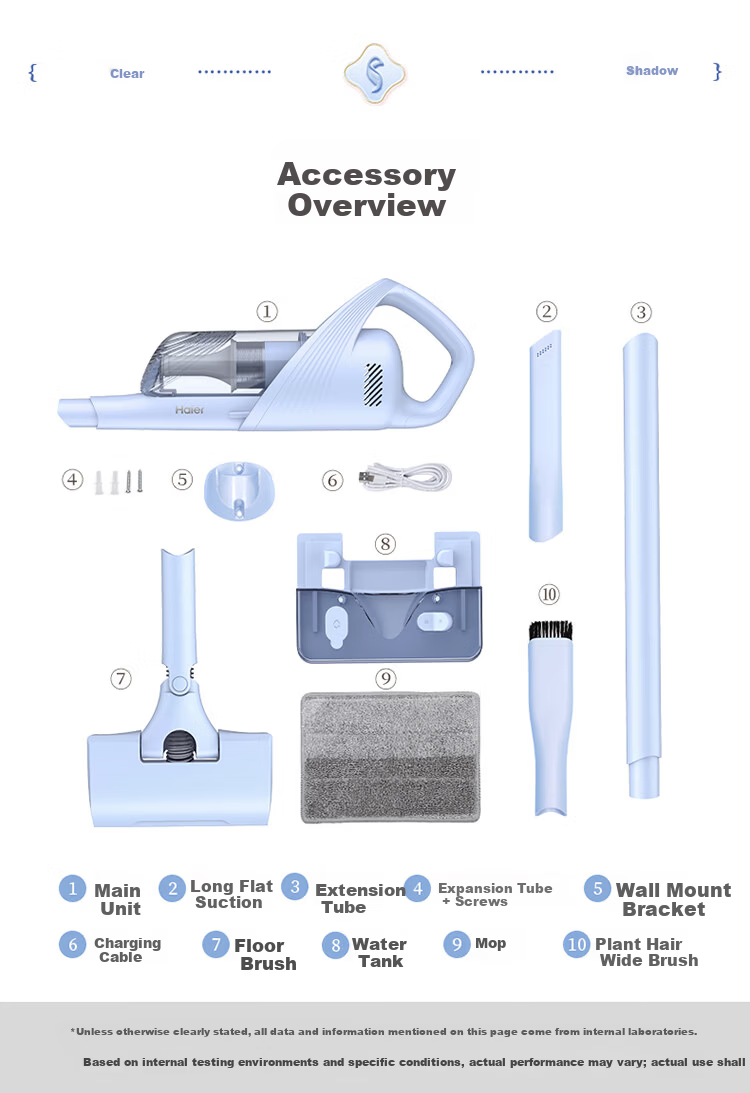 Haier Wireless Cordless Vacuum Cleaner with Mopping Function, Lightweight Portable Pet Hair Remover for Home and Car, High Power Strong Suction Wet and Dry Multi-Use Handheld Vacuum HZG-Y2A Group Purc 11