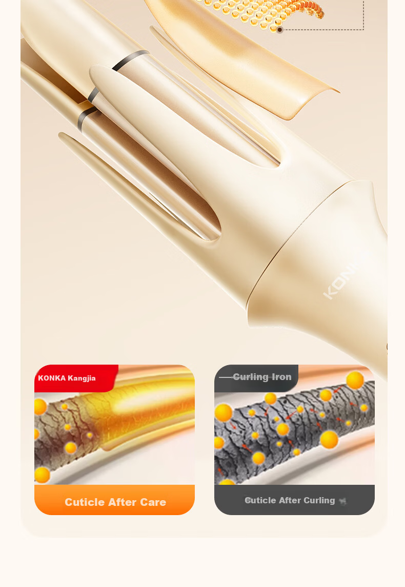 KONKA Fully Automatic Curling Iron 3-in-1 Negative Ion Straightening Comb 32mm Curling Big Waves Dormitory Long-lasting Styling Damage-free Gift for Girlfriend 17