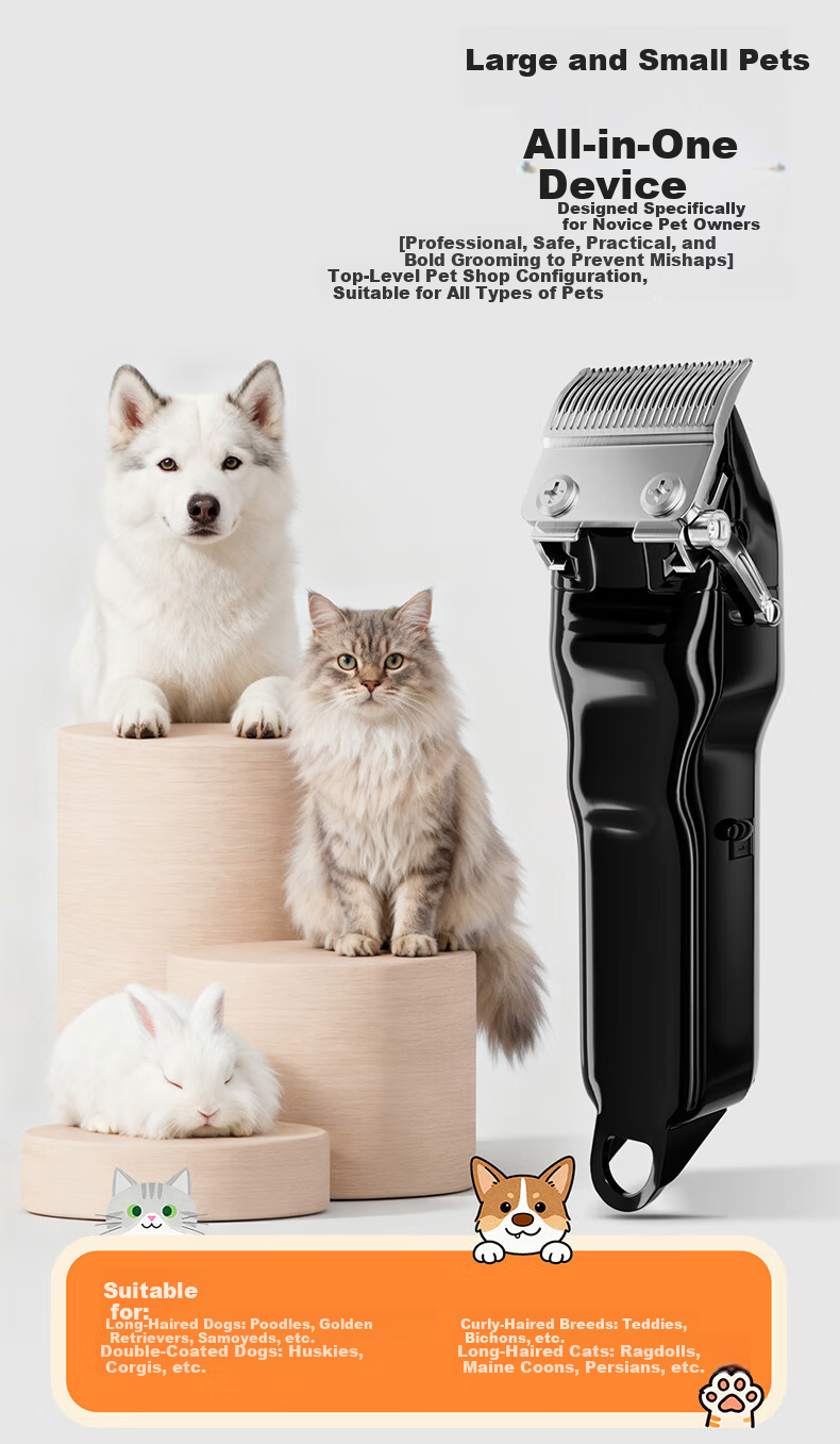 Inqoo Pet Hair Clipper Electric Dog Grooming Trimmer Haircut Shaver Pet Cat Hair Clipper Electric Professional Pet Shop Grooming Tool for Small Medium Large Pets 4