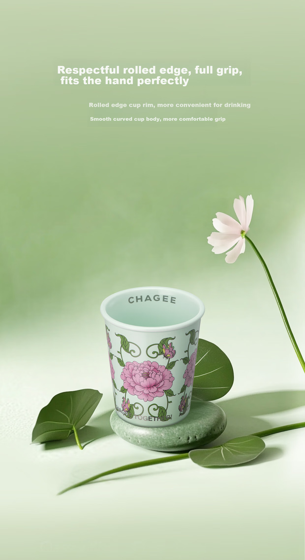 CHAGEE Guangcai Series Open Mouth Ceramic Desktop Coffee Mug Tea Cup Water Cup High Aesthetic for Women 4