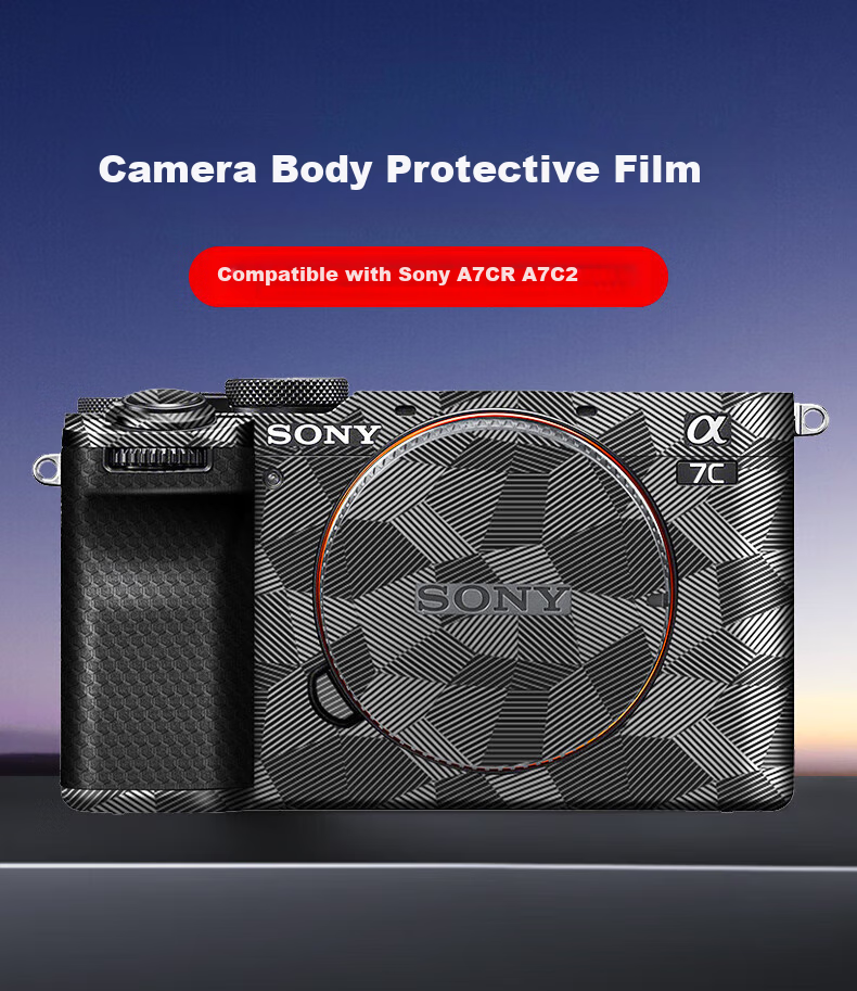 JJC [Imported 3M Material] Transparent Protective Film Skin Sticker for Sony A7C2 A7CII A7C Second Generation A7CR Camera Top Cover Body Accessory 1