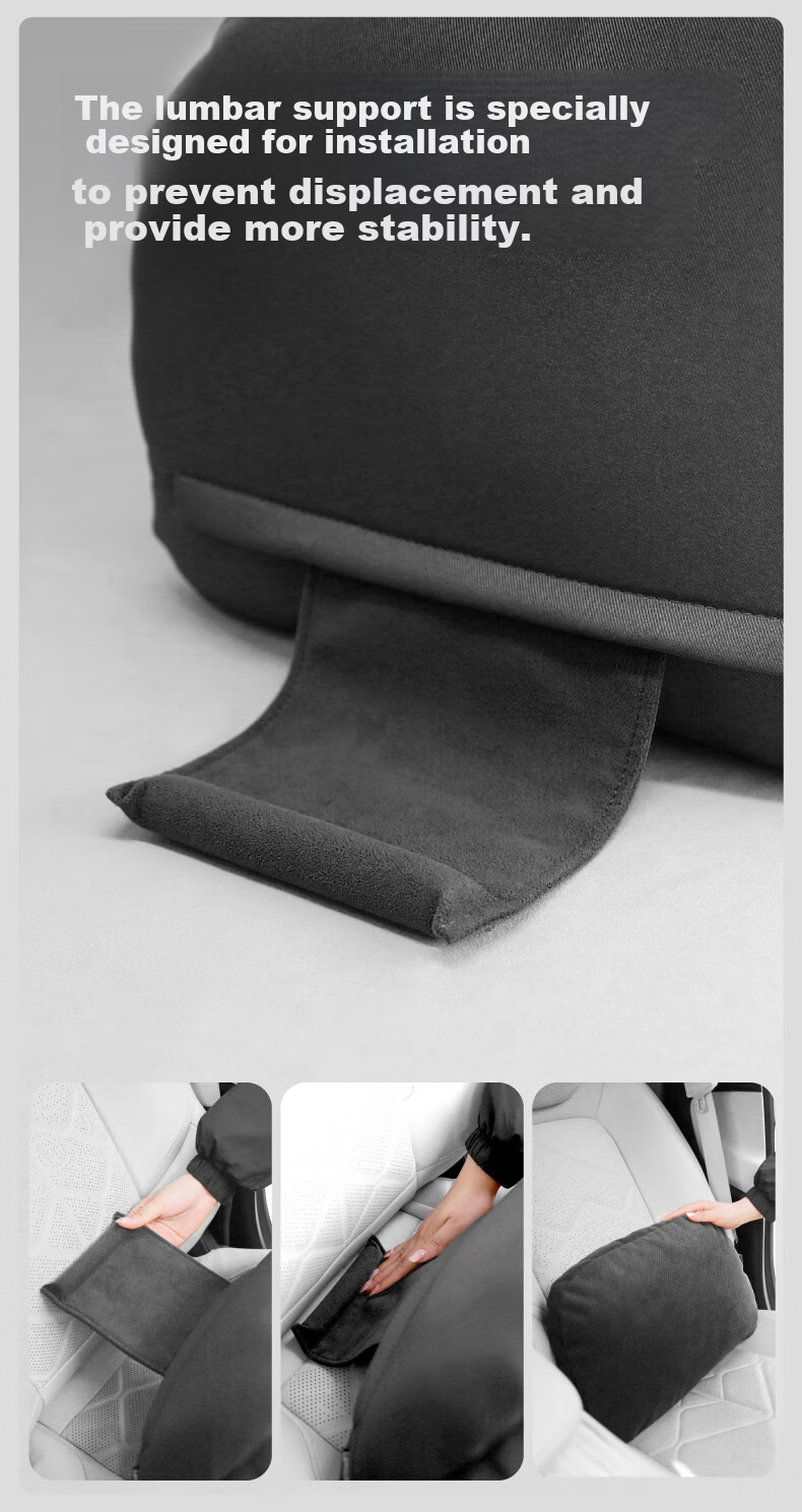 BIMLL Car Lumbar Support Perforated Suede Backrest Cushion Office Waist Pillow Seat Cushion Lumbar Protector Home and Car Use Pillow 5