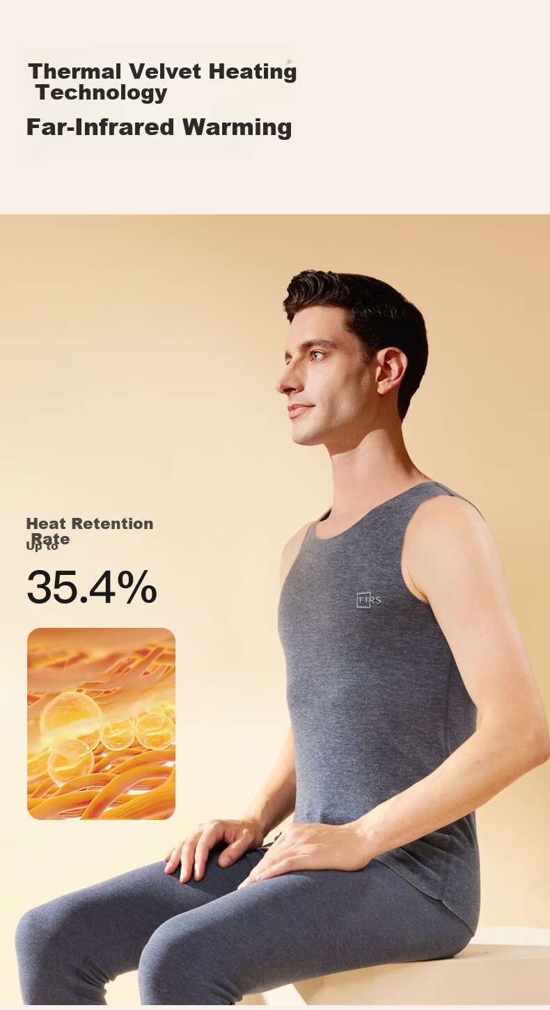 Shanshan Men's Thermal Vest [Cashmere Silk Derong Heating] 26th Anniversary New 10A Antibacterial Seamless Autumn Winter Top 6