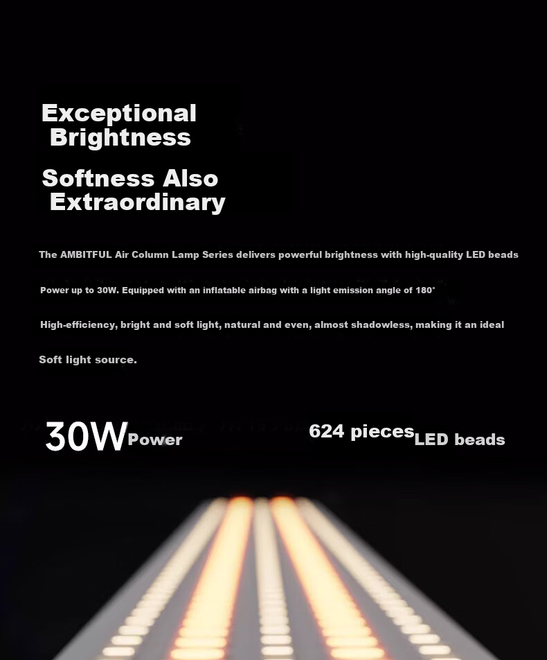 AMBITFUL ZhiJie GCA30C Air Column Light Dual Color Temperature RGB Video Photography Fill Light Live Streaming Wedding Camping Portable Soft Light Outdoor Live Streaming Light 6