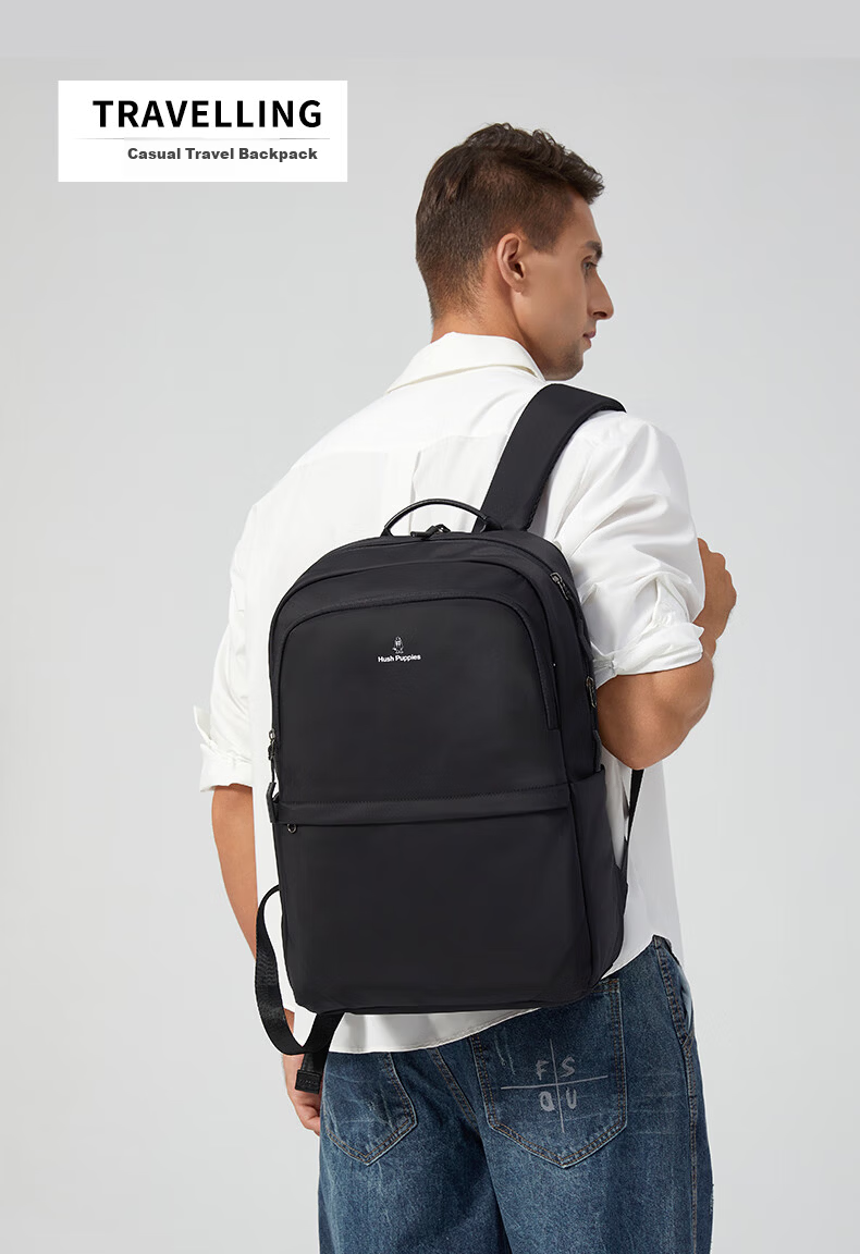 Hush Puppies Men's Large Capacity Casual Travel Backpack Laptop Bag Multifunctional School Bag Birthday Gift for Boyfriend 1
