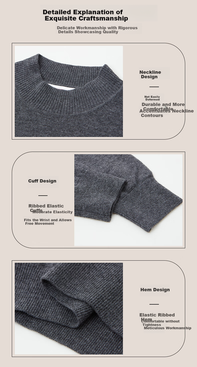 Hengyuanxiang Pure Wool Men's Autumn Winter Thin Half Turtleneck Knit Sweater Top Dark Red 175 5