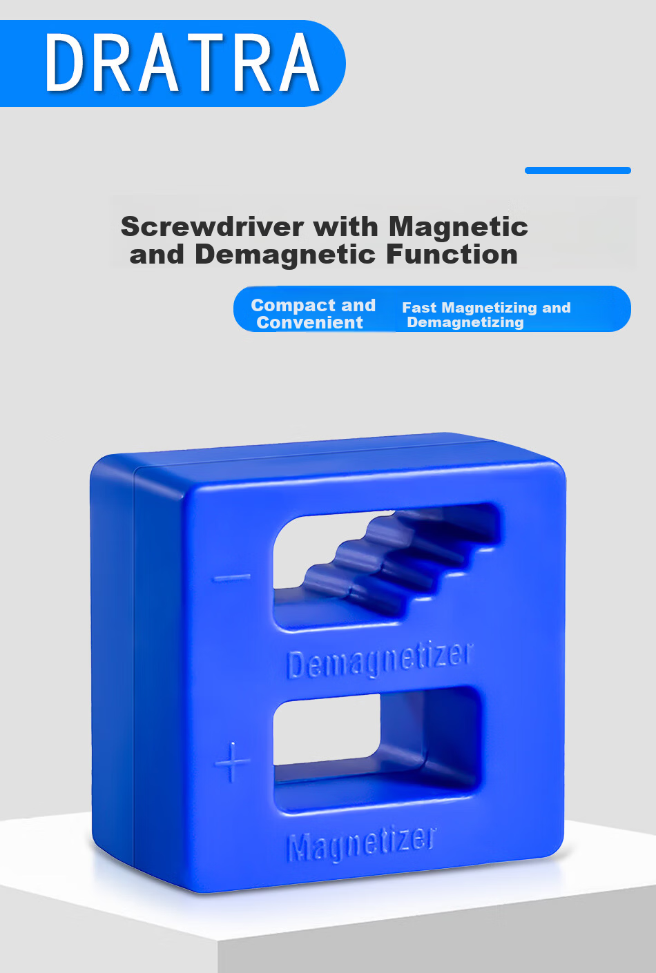 DRATRA Magnetizer Demagnetizer Screwdriver Magnetic Charging Tool Quick Magnetizing Repair Tool Phillips and Flathead Bits 1