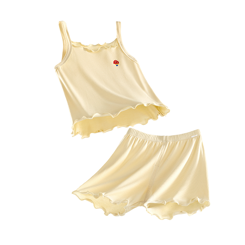 Betis Girls' Sleeveless Pajama Set 2026 Summer Lightweight Baby Homewear Two-Piece Soft Air-Conditioned Clothing